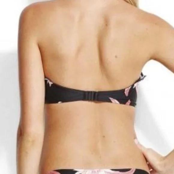 NWT Seafolly X Revolve Black Bustier Bandeau in Desert Flower